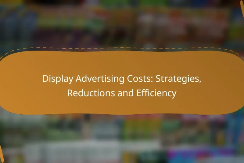 Display Advertising Costs: Strategies, Reductions and Efficiency