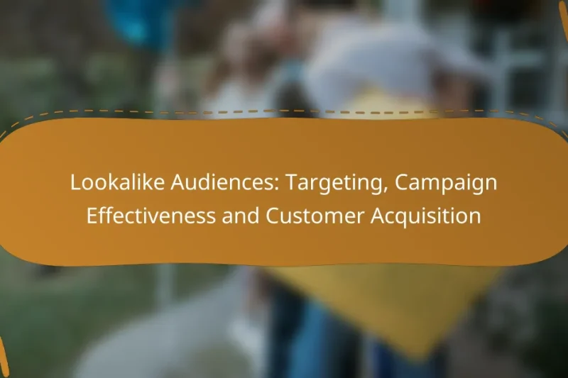 Lookalike Audiences: Targeting, Campaign Effectiveness and Customer Acquisition