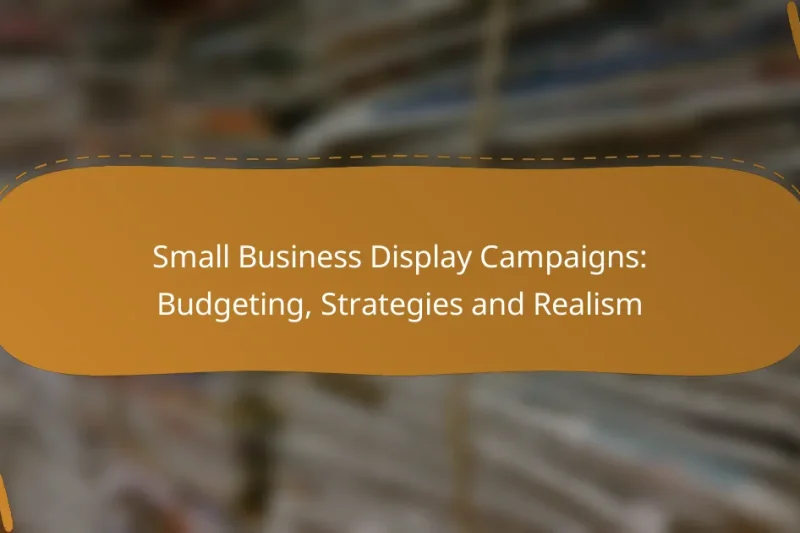 Small Business Display Campaigns: Budgeting, Strategies and Realism