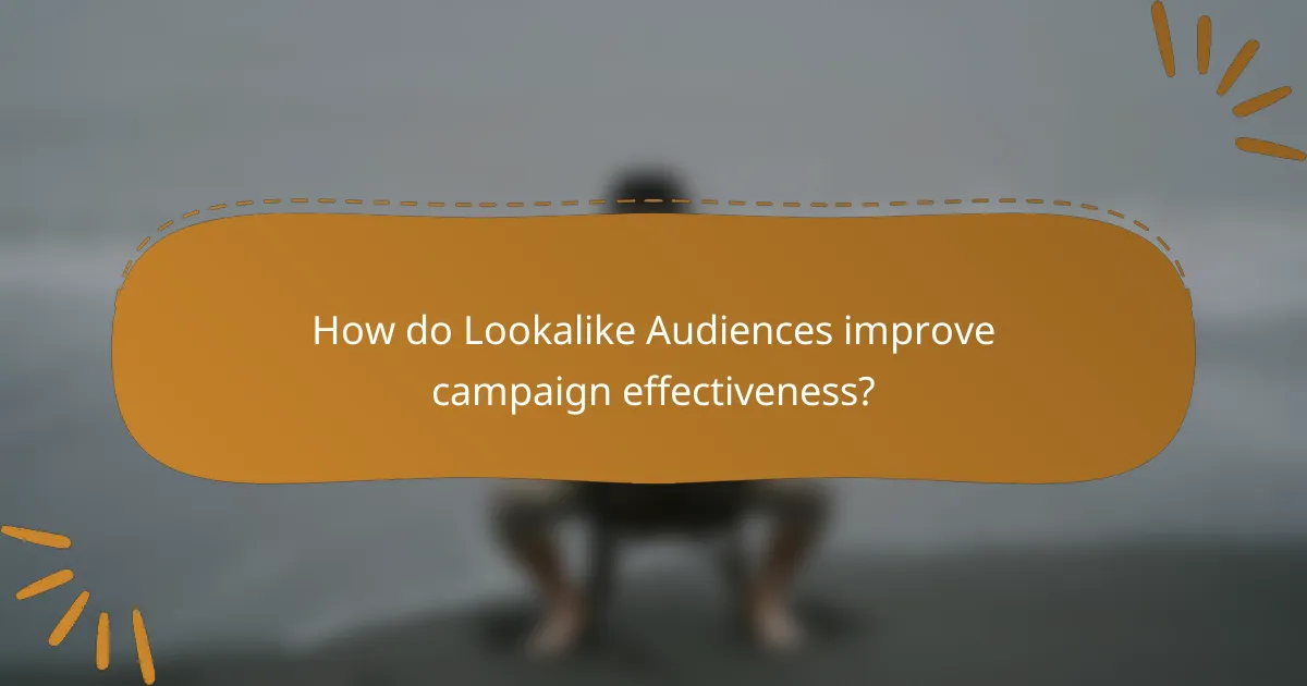 How do Lookalike Audiences improve campaign effectiveness?