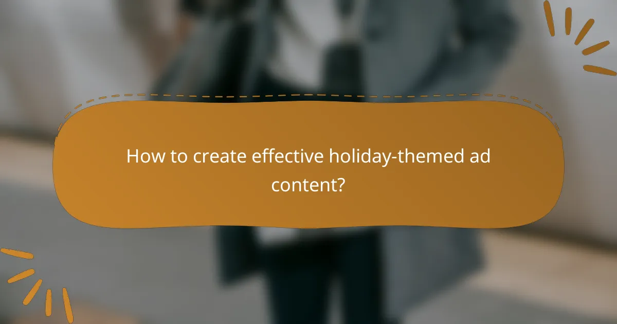 How to create effective holiday-themed ad content?