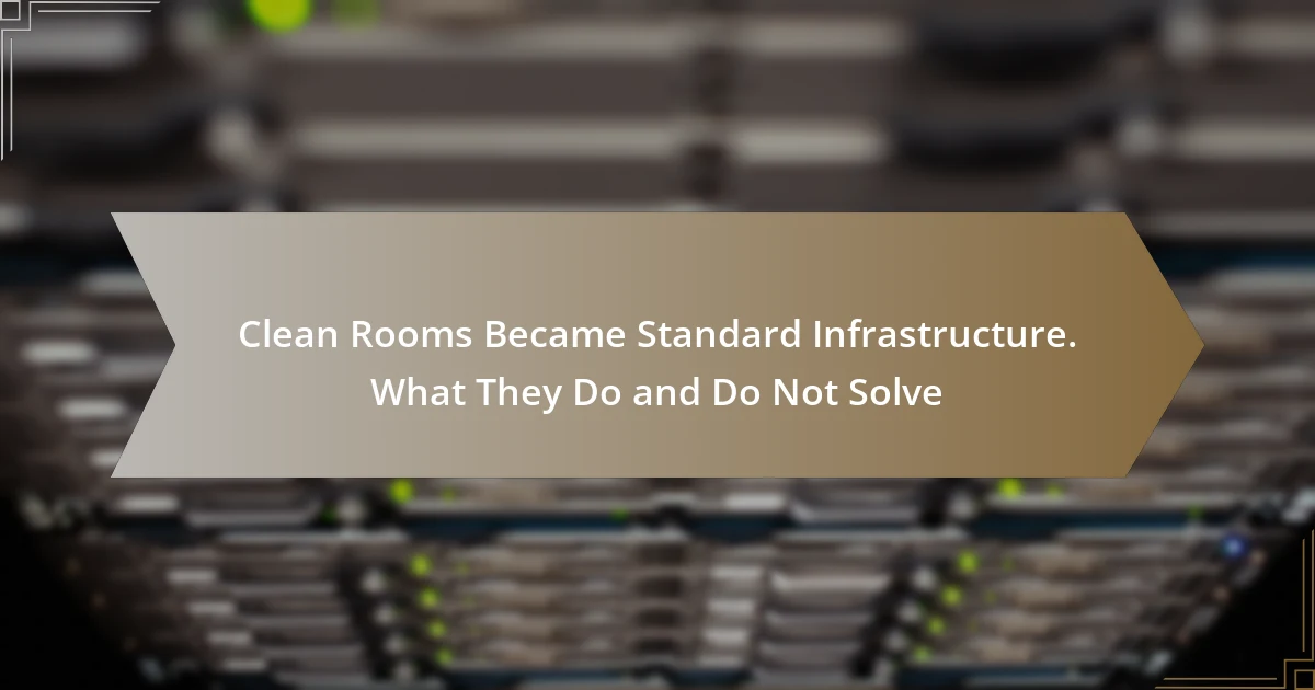 Clean Rooms Became Standard Infrastructure. What They Do and Do Not Solve
