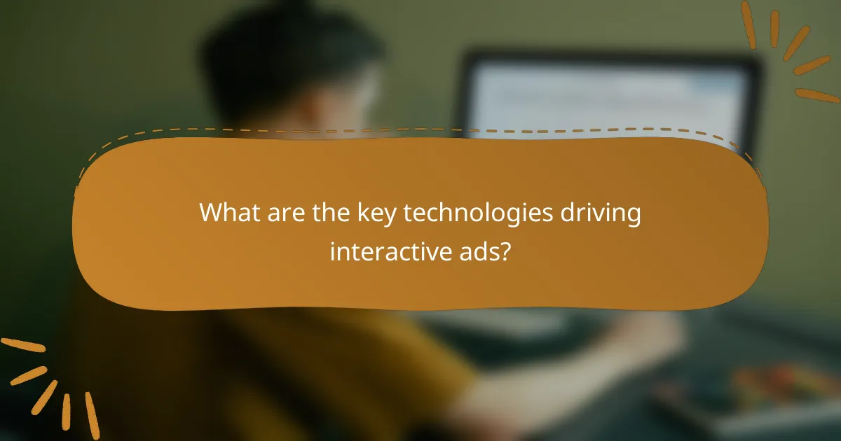 What are the key technologies driving interactive ads?