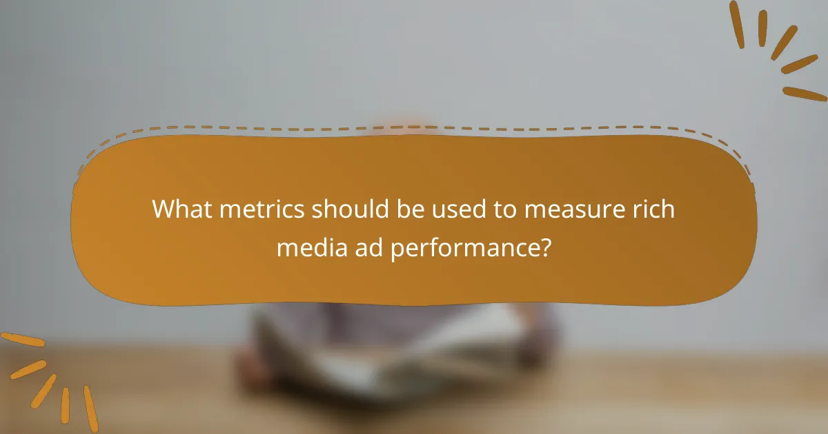 What metrics should be used to measure rich media ad performance?
