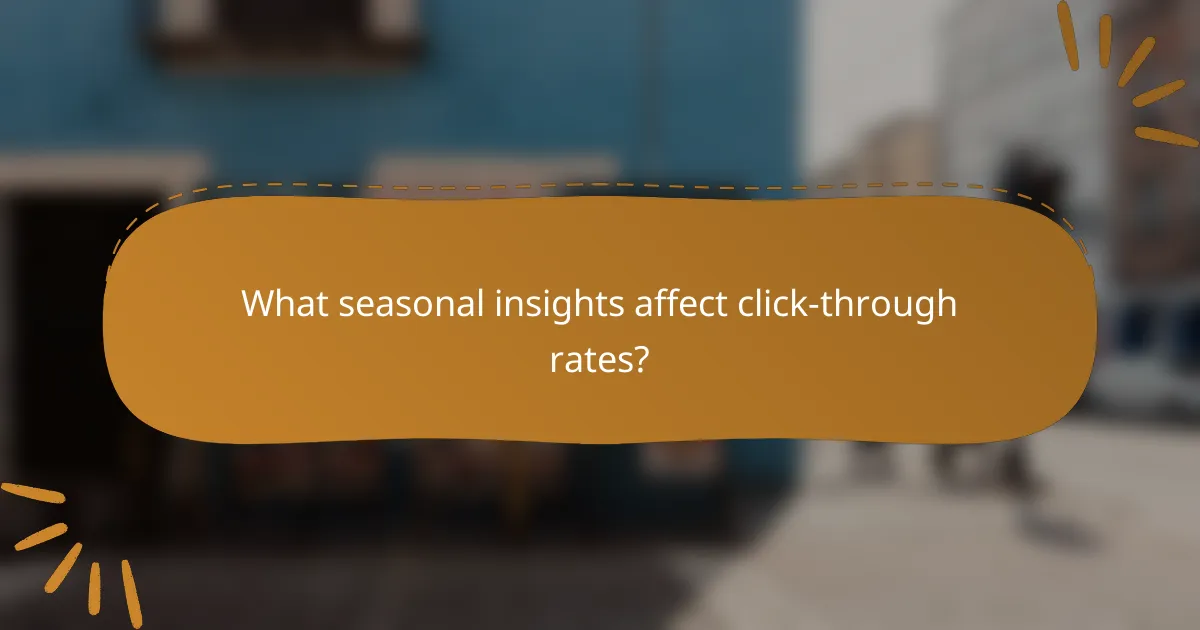 What seasonal insights affect click-through rates?