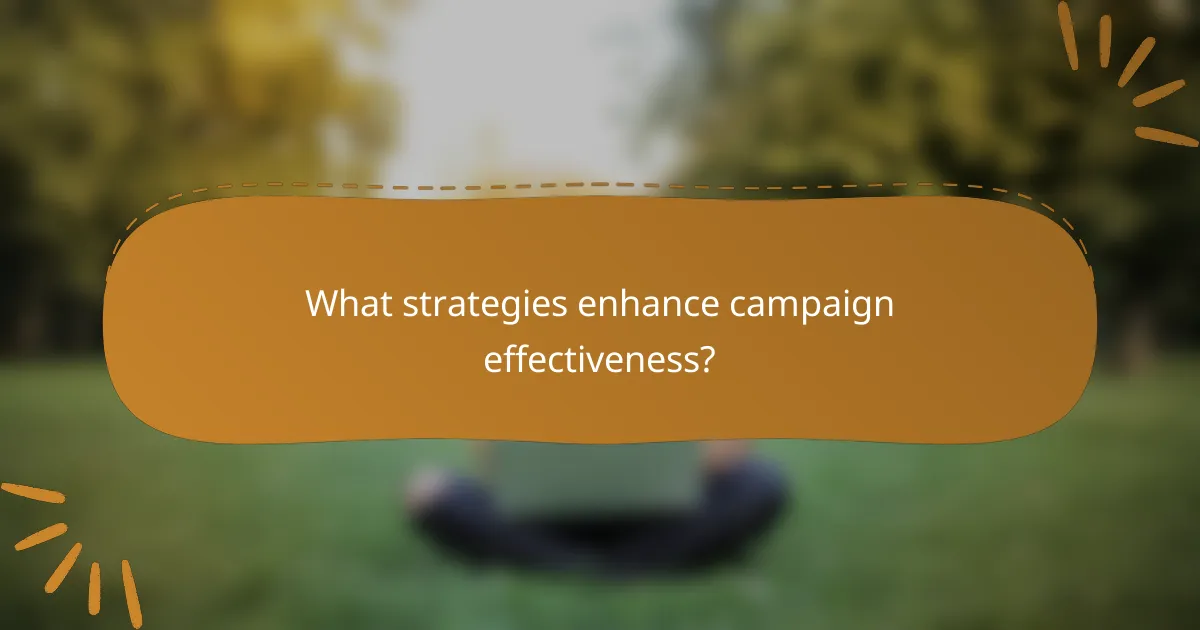 What strategies enhance campaign effectiveness?